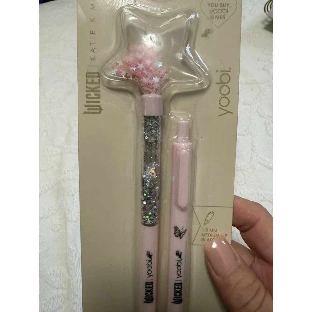 NWT Wicked Yoobi Katie Kime Pink Journals Pen Set Glinda Fan Back 2 School Gift